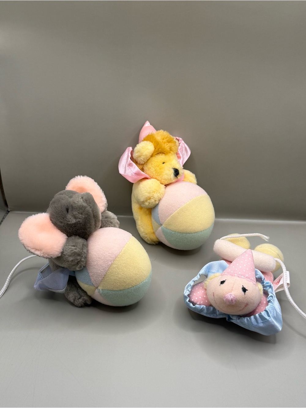 Vintage Dakin Pastel Baby Toy Lovey Stuffed Animals